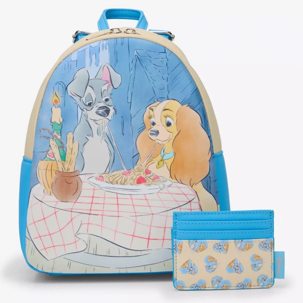 Loungefly Disney Lady And The Tramp Spaghetti Scene
Mini Backpack & Card Holder